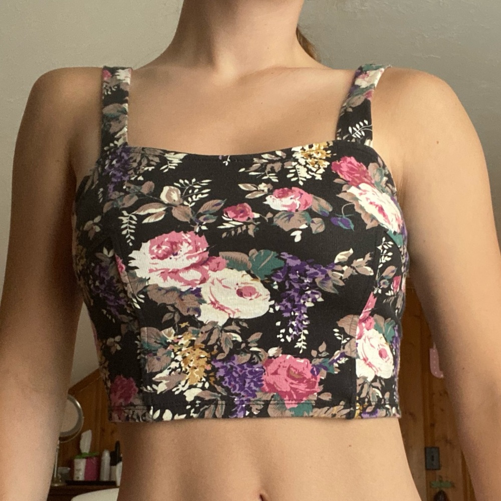 Forever 21 Floral Bustier Top